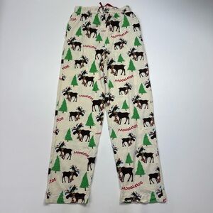 Lazy One Moosletoe Flannel Pajama Pants Size Small